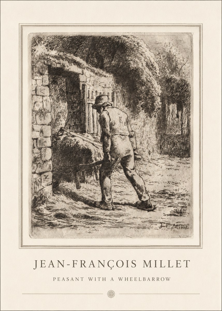 Jean-François Millet Peasant with a Wheelbarrow No4 - Juliste