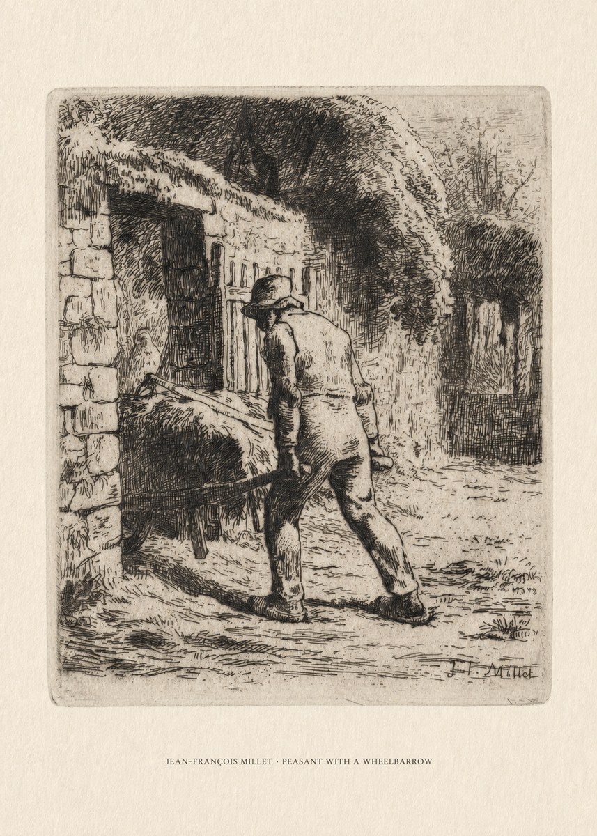 Jean-François Millet Peasant with a Wheelbarrow No6 - Juliste