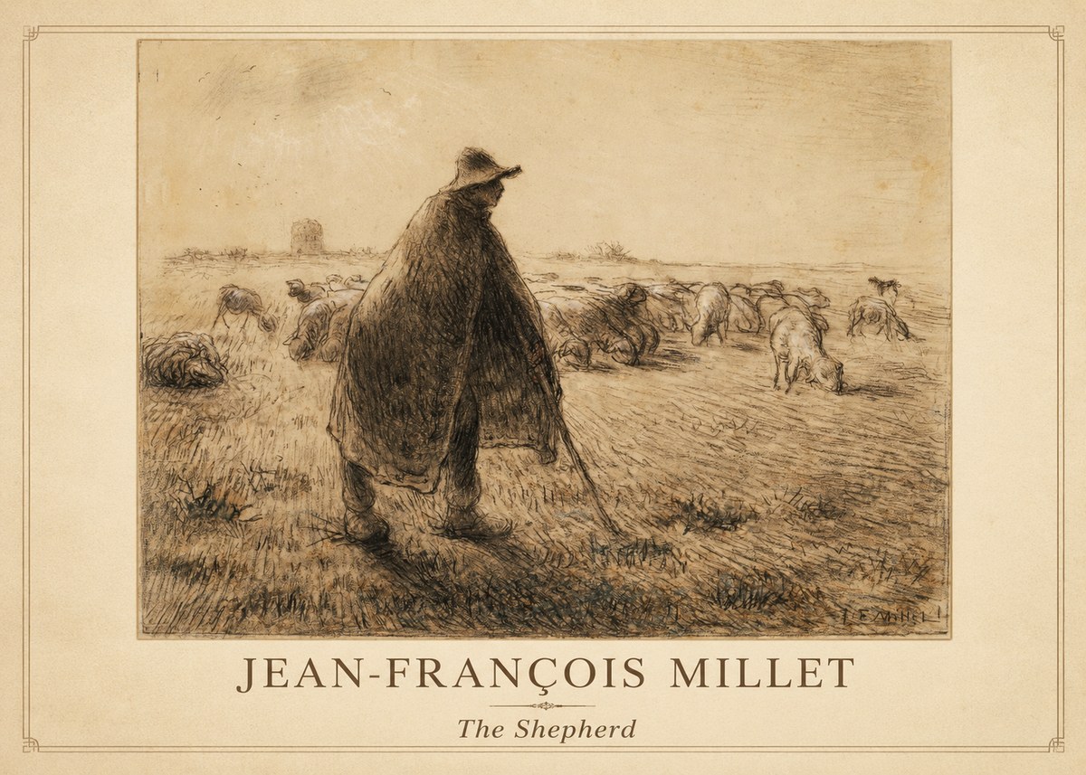 Jean-François Millet The Shepherd No1 - Juliste