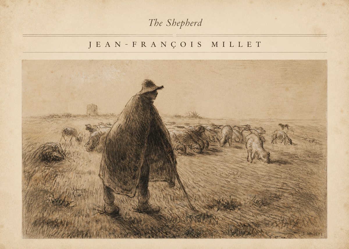 Jean-François Millet The Shepherd No4 - Juliste