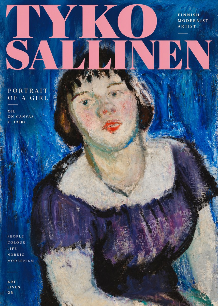 Tyko Sallinen Portrait of a Girl II No2 - Juliste