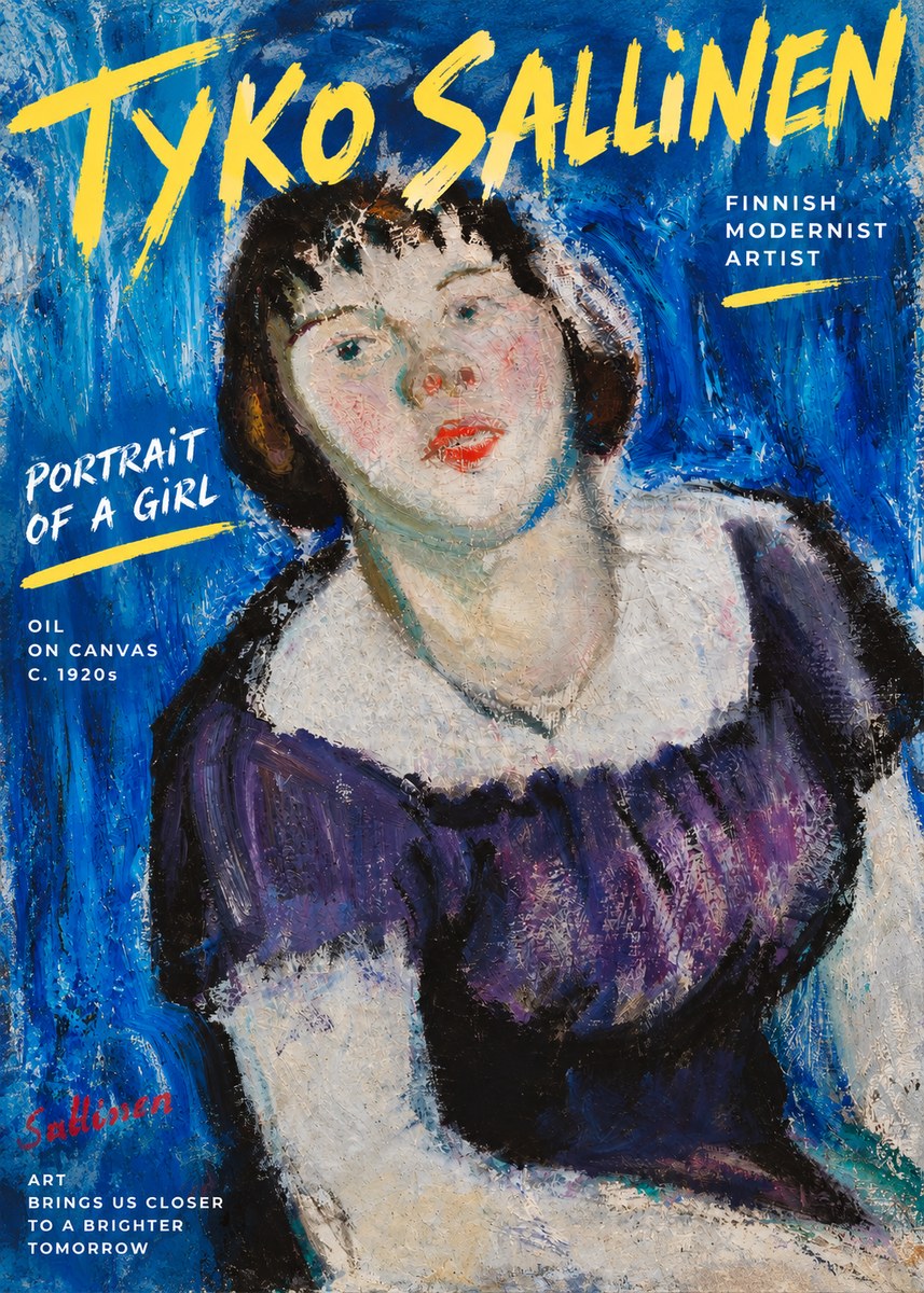 Tyko Sallinen Portrait of a Girl II No4 - Juliste