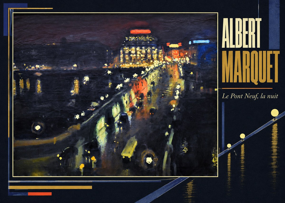 Albert Marquet Le Pont Neuf, La Nuit No5 - Juliste