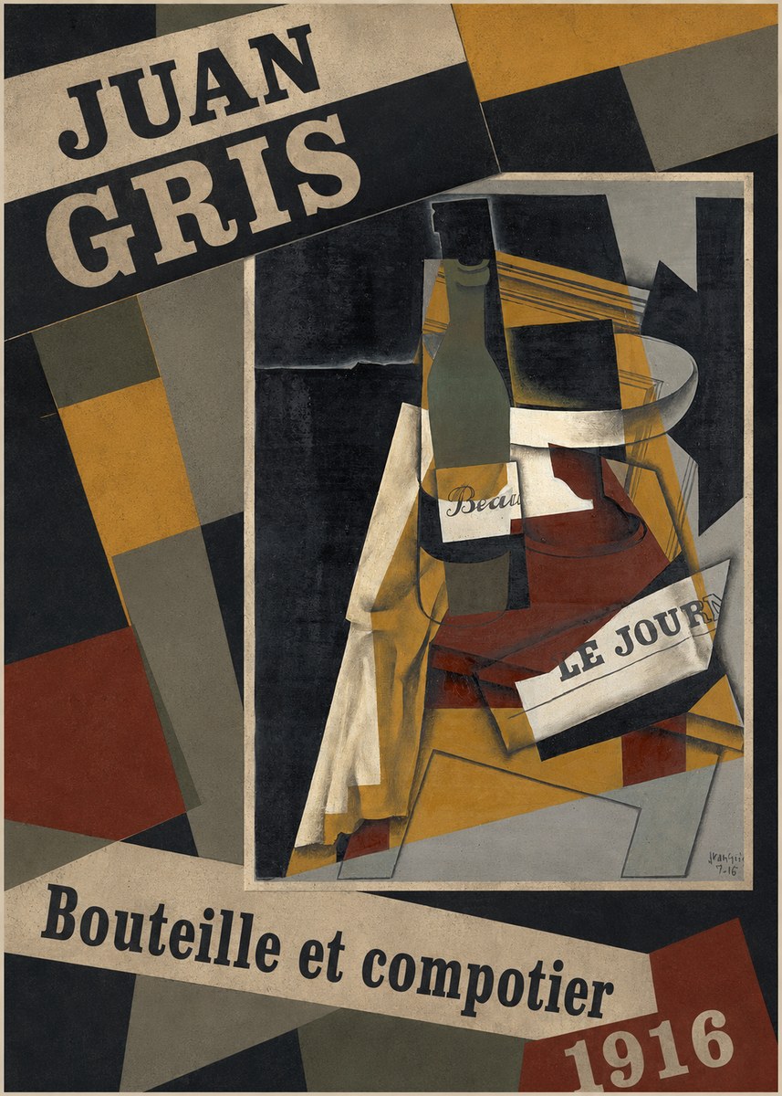 Juan Gris Bouteille Et Compotier No4 - Juliste