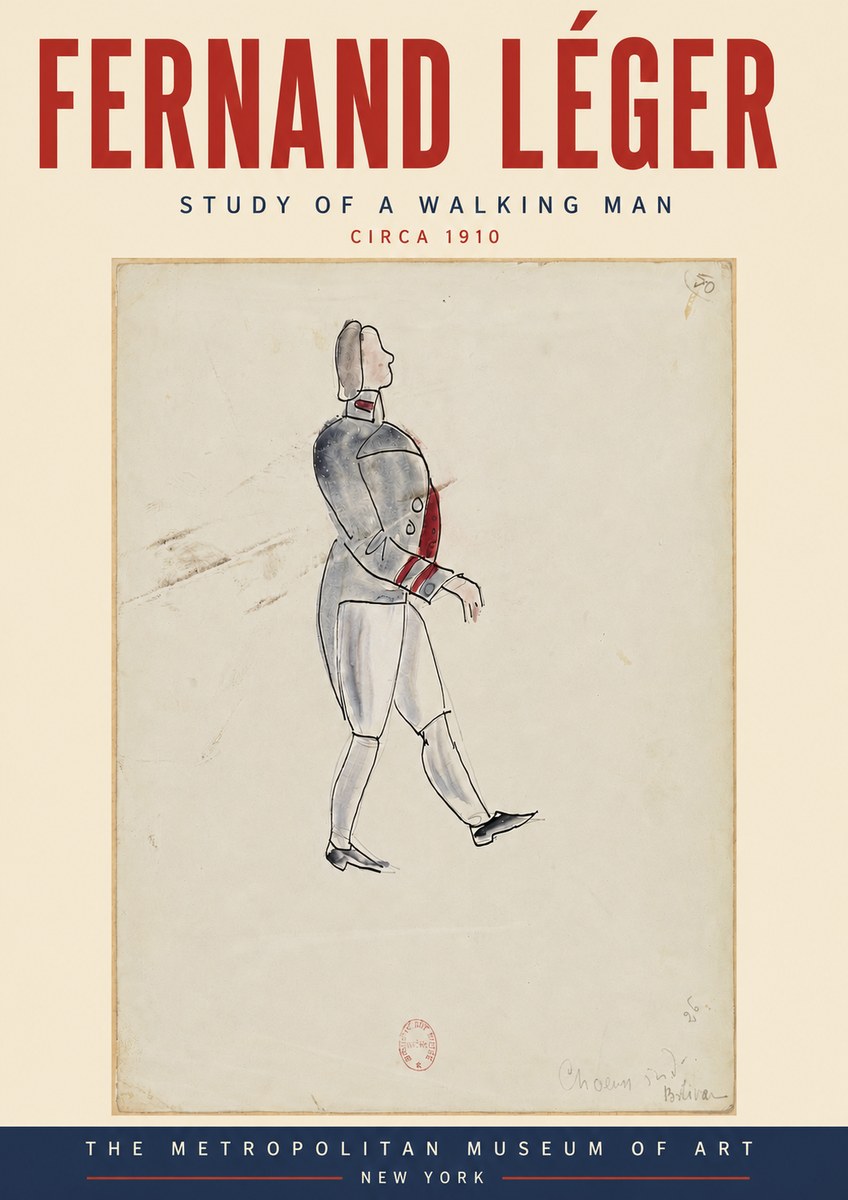 Fernand Léger Study of a Walking Man No5 - Juliste