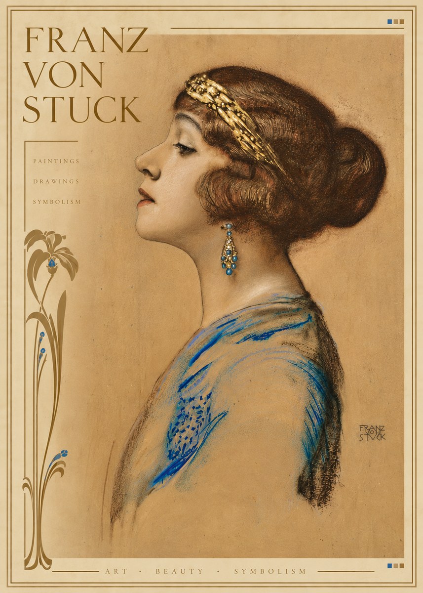 Franz von Stuck Head of a Girl No5 - Juliste