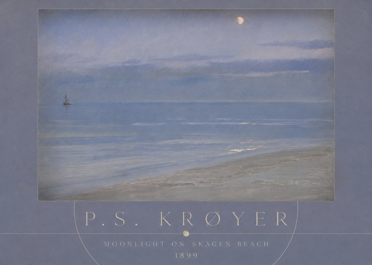P.S. Krøyer Moonlight on Skagen Beach No3 - Juliste