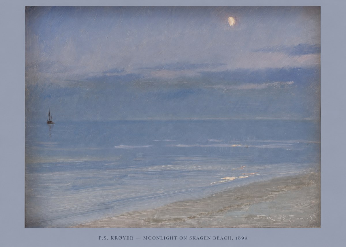P.S. Krøyer Moonlight on Skagen Beach No6 - Juliste