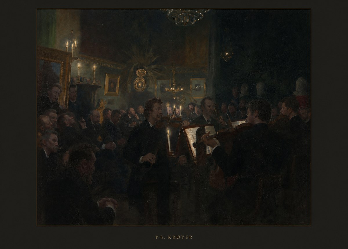 P.S. Krøyer An Evening at Høeberg's Home No6 - Juliste
