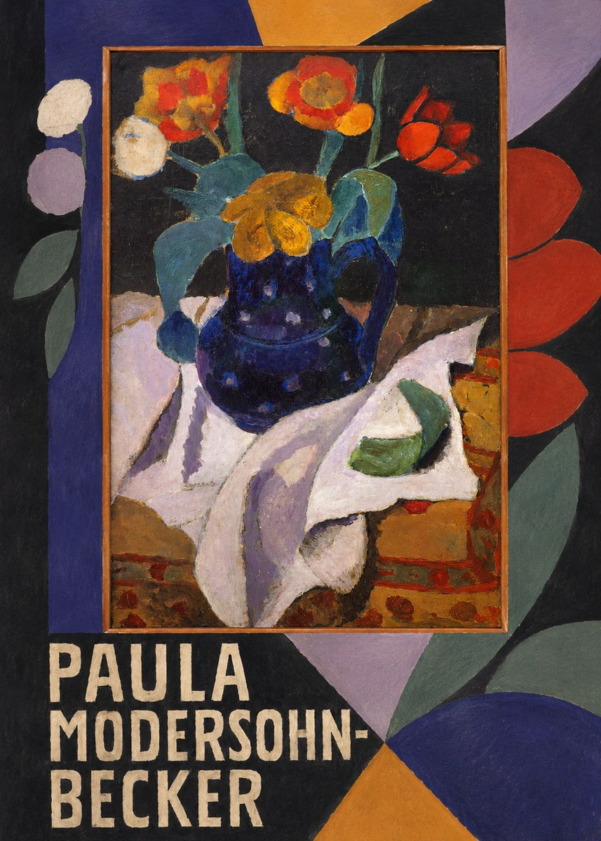 Paula Modersohn-Becker Still Life with Blue Jug and Flowers No5 - Juliste