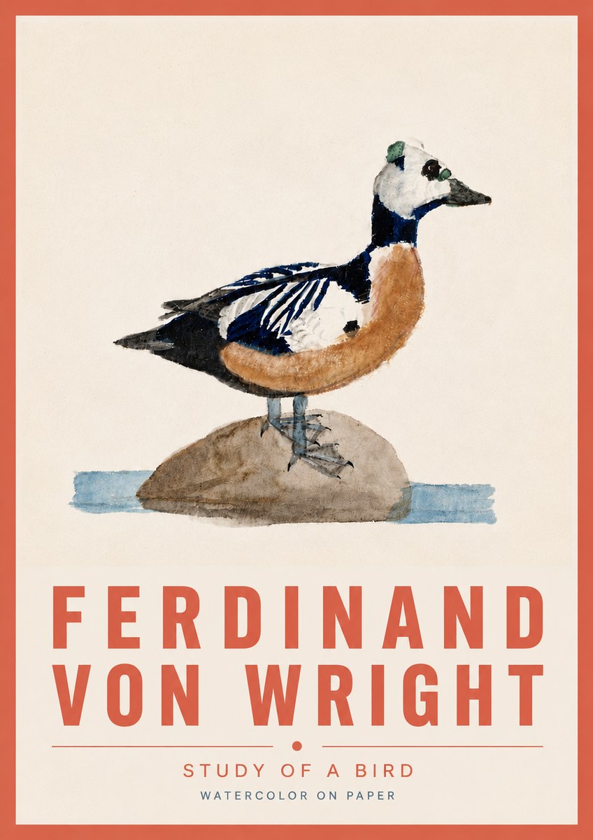 Ferdinand von Wright Study of a Bird No6 - Juliste