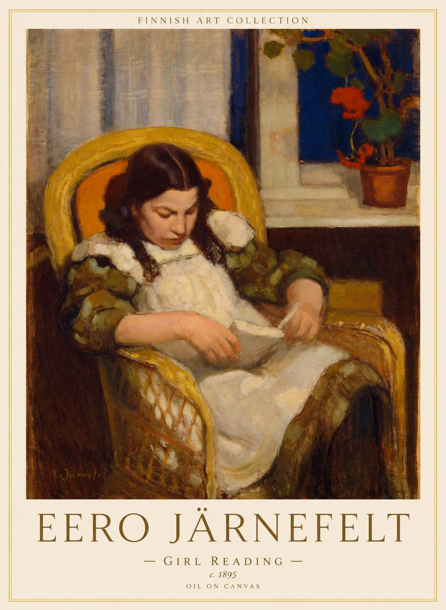 Eero Järnefelt Girl Reading No1 - Juliste