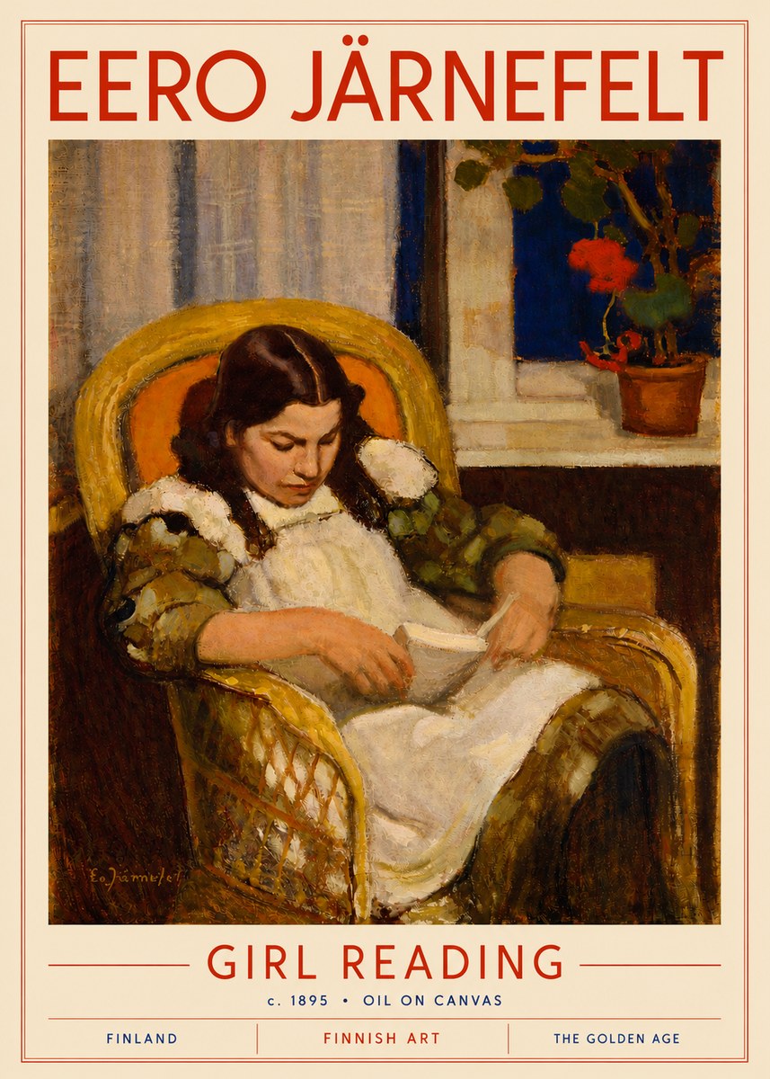 Eero Järnefelt Girl Reading No4 - Juliste
