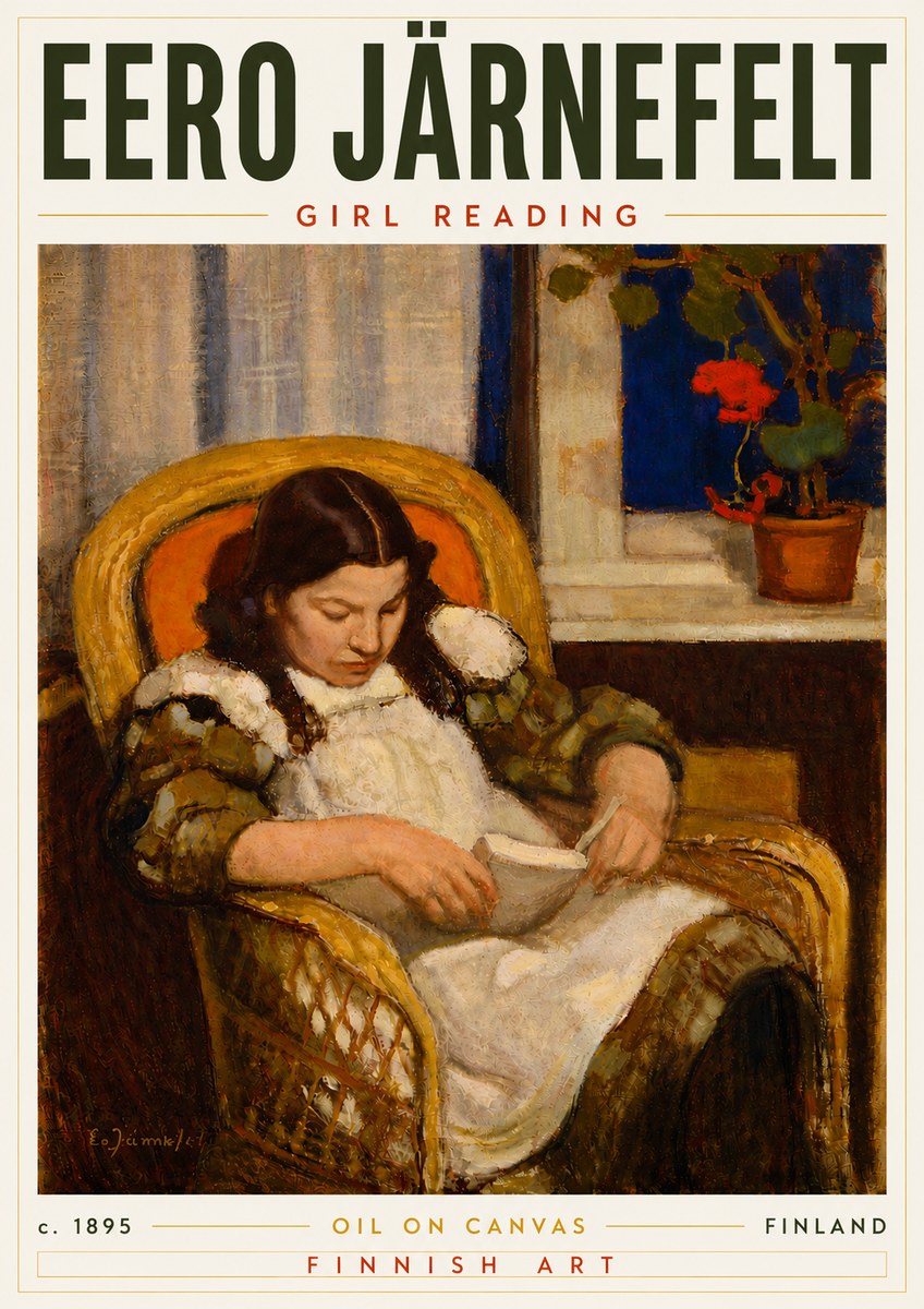Eero Järnefelt Girl Reading No6 - Juliste