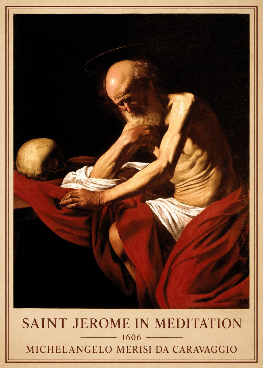 Michelangelo Merisi da Caravaggio Saint Jerome in Meditation I No6 - Juliste