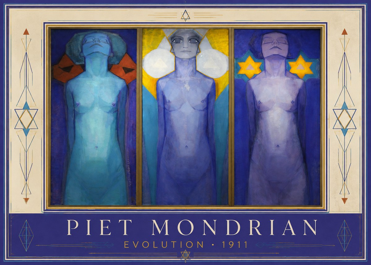 Piet Mondrian Evolution I No1 - Juliste