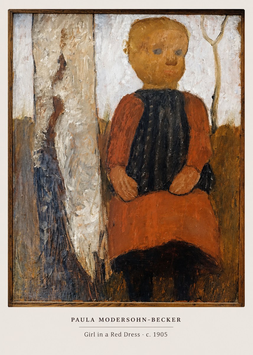 Paula Modersohn-Becker Girl in a Red Dress No5 - Juliste