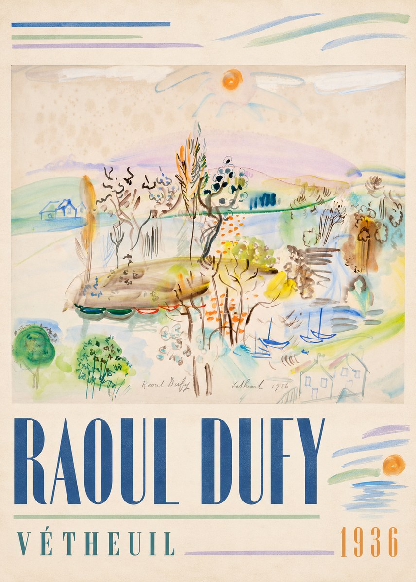 Raoul Dufy Vétheuil No3 - Juliste