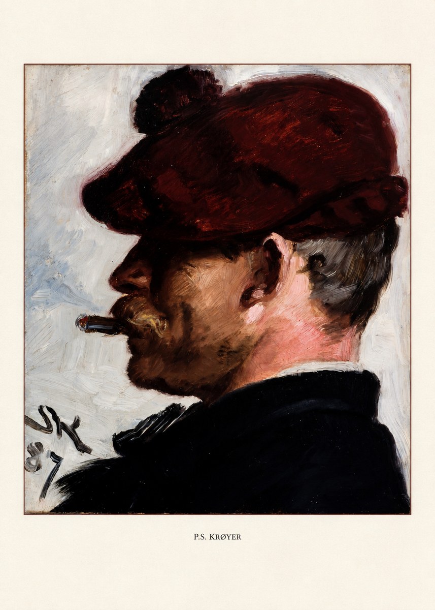 P.S. Krøyer Self-portrait with Cigar II No5 - Juliste