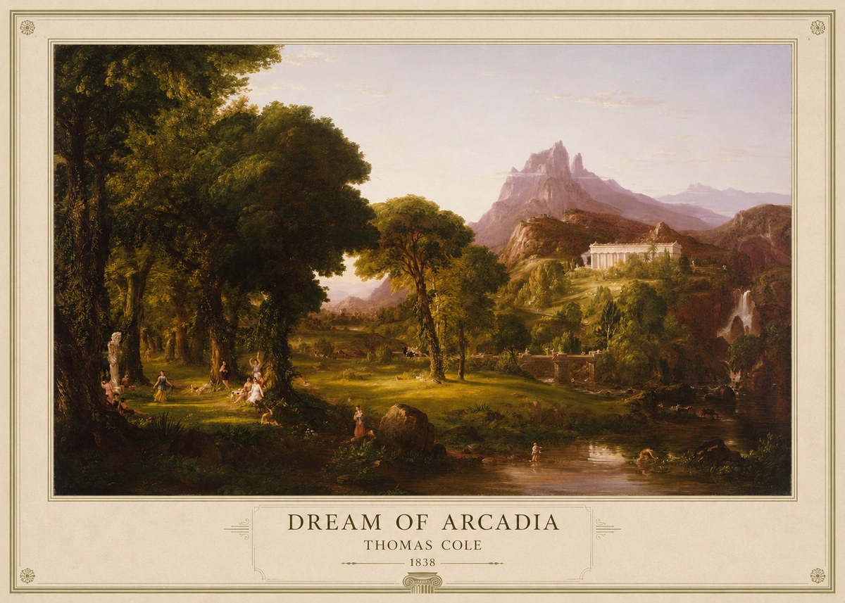 Thomas Cole The Dream of Arcadia No2 - Juliste