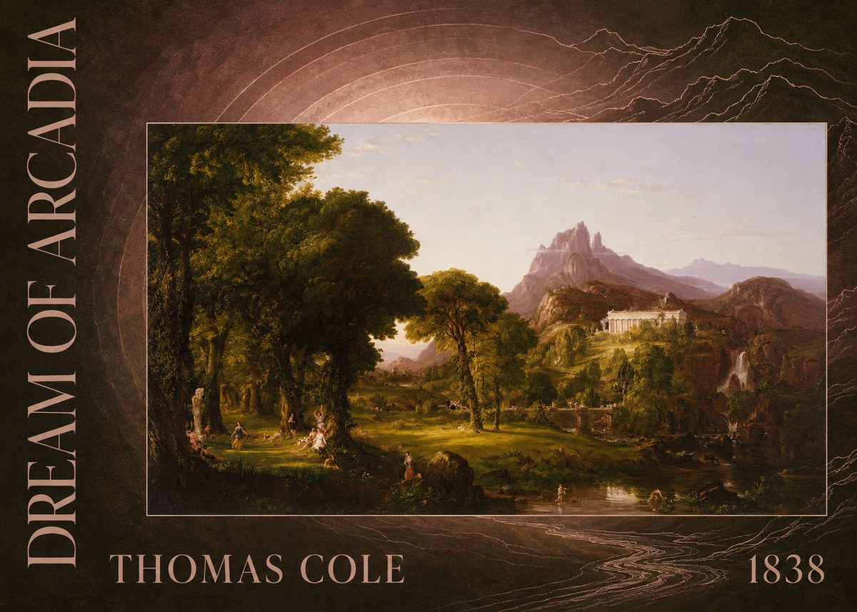 Thomas Cole The Dream of Arcadia No5 - Juliste