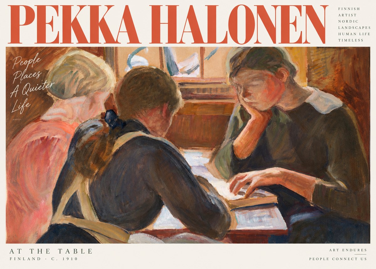 Pekka Halonen At the Table No3 - Juliste