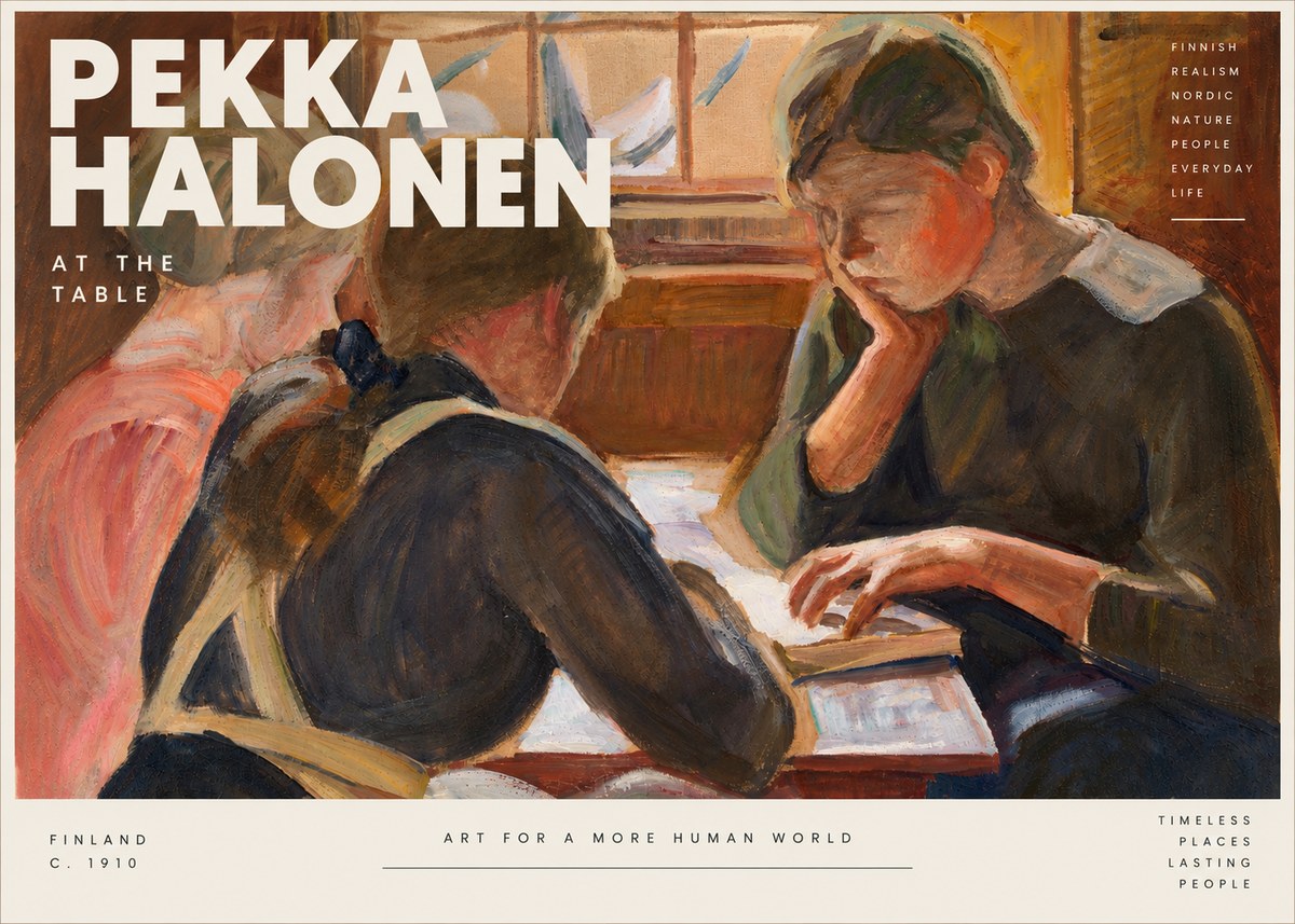 Pekka Halonen At the Table No4 - Juliste
