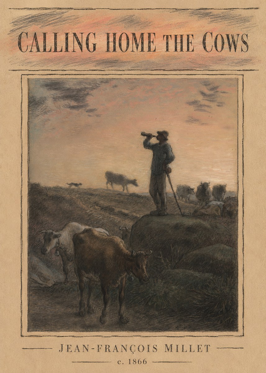Jean-François Millet Calling Home the Cows No4 - Juliste