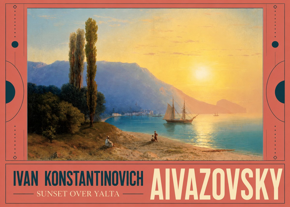 Ivan Konstantinovich Aivazovsky Sunset over Yalta No3 - Juliste