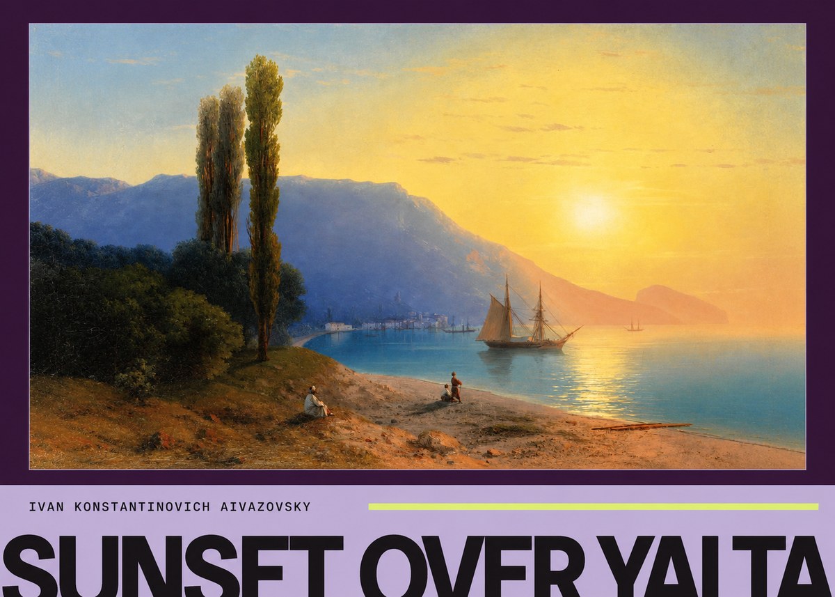 Ivan Konstantinovich Aivazovsky Sunset over Yalta No4 - Juliste