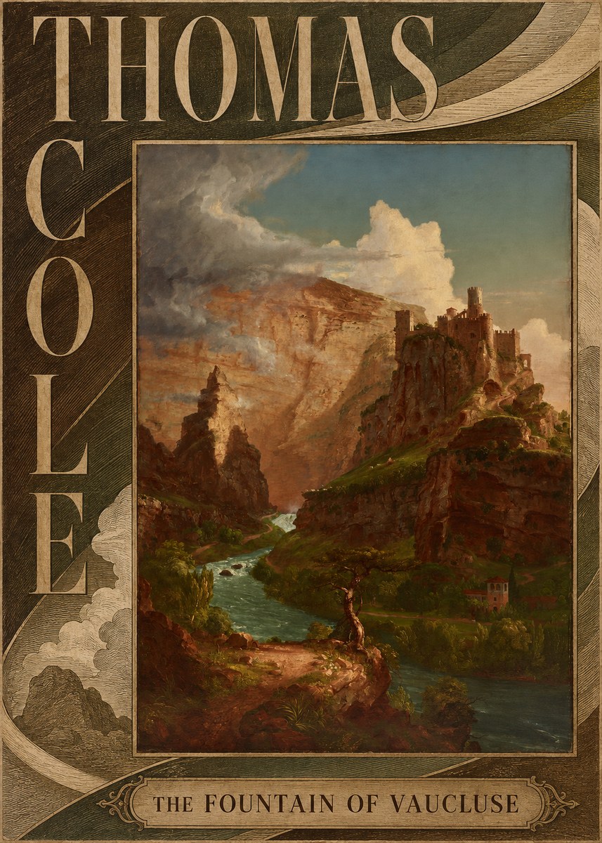 Thomas Cole The Fountain of Vaucluse II No5 - Juliste