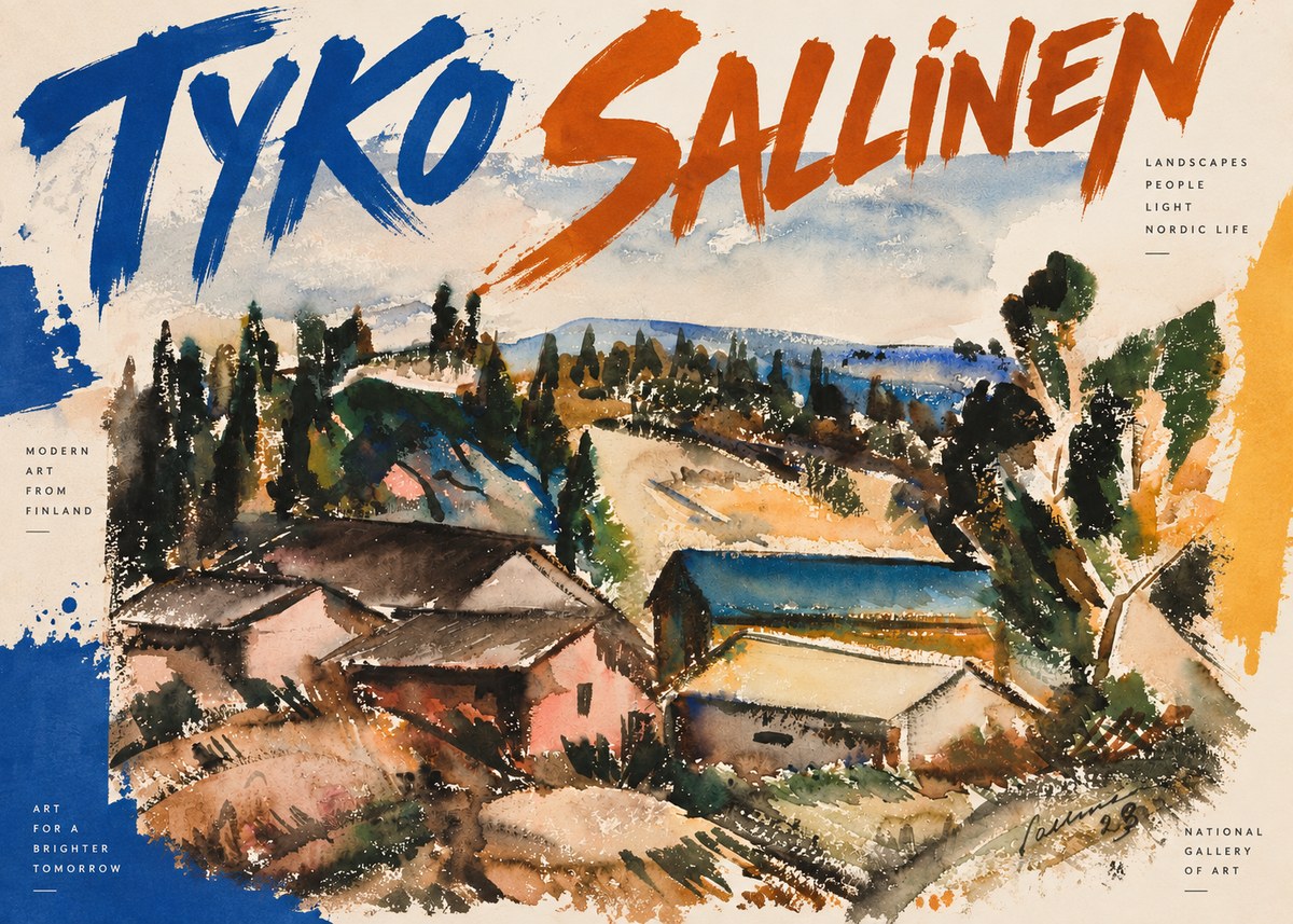 Tyko Sallinen Hillside Houses No2 - Juliste