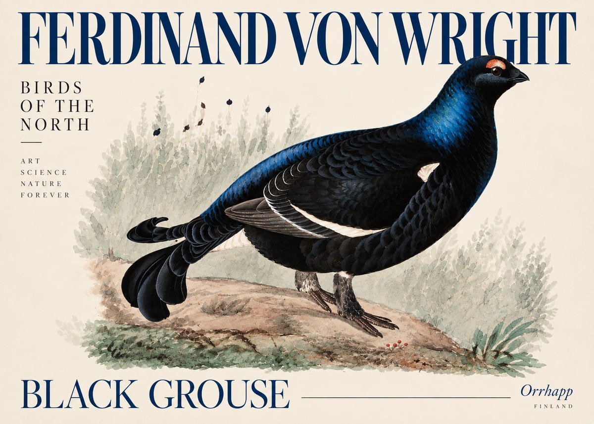 Ferdinand von Wright Black Grouse No5 - Juliste
