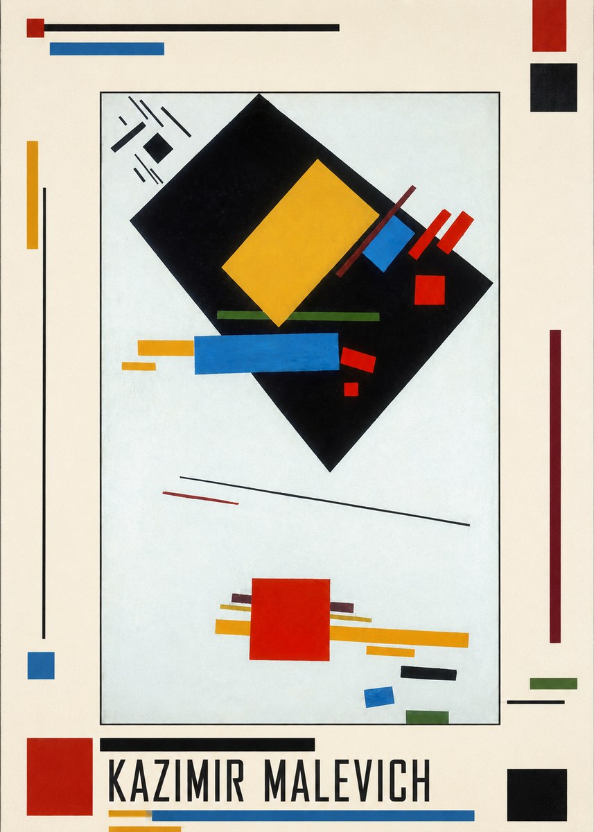 Kazimir Malevich Suprematist Composition with Yellow Rectangle No1 - Juliste