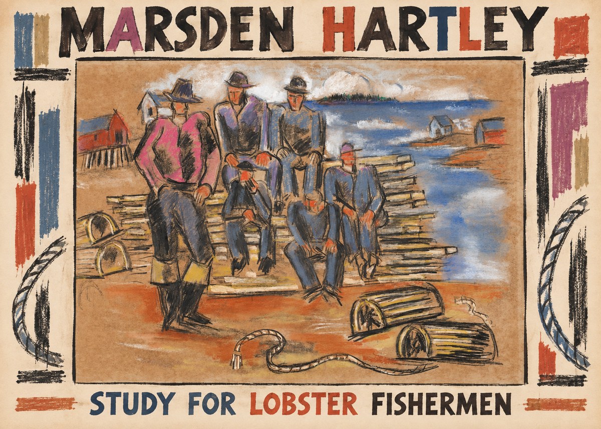 Marsden Hartley Study for 'Lobster Fishermen' No3 - Juliste