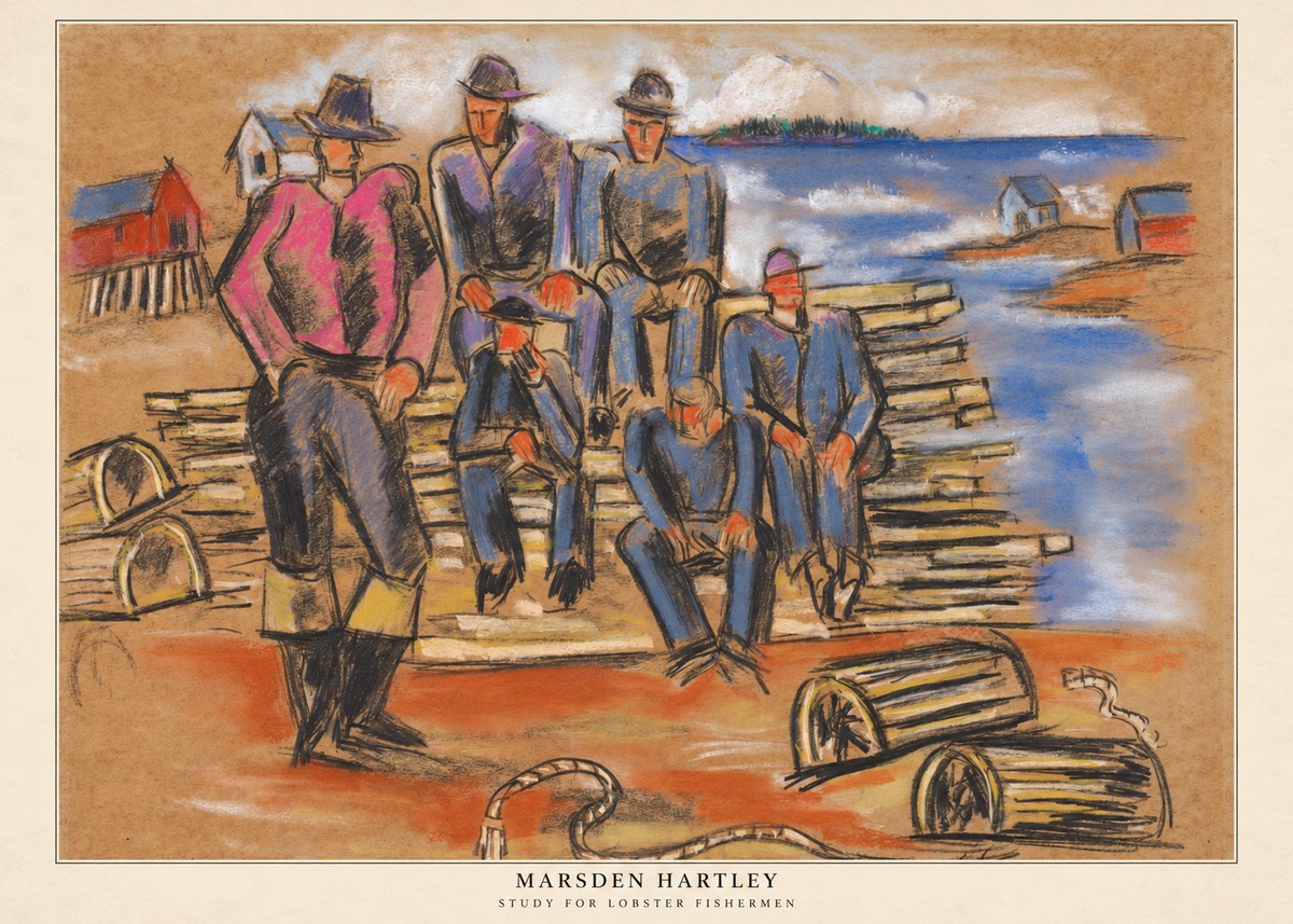 Marsden Hartley Study for 'Lobster Fishermen' No6 - Juliste