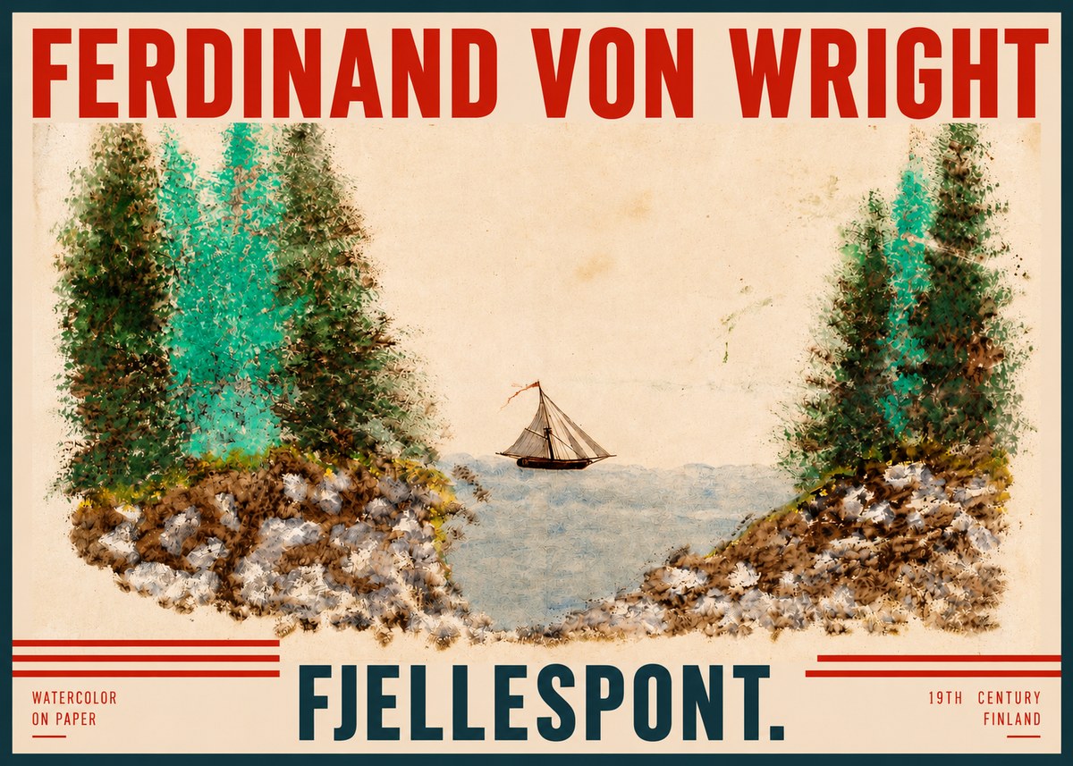 Ferdinand von Wright Fjellespont. No2 - Juliste