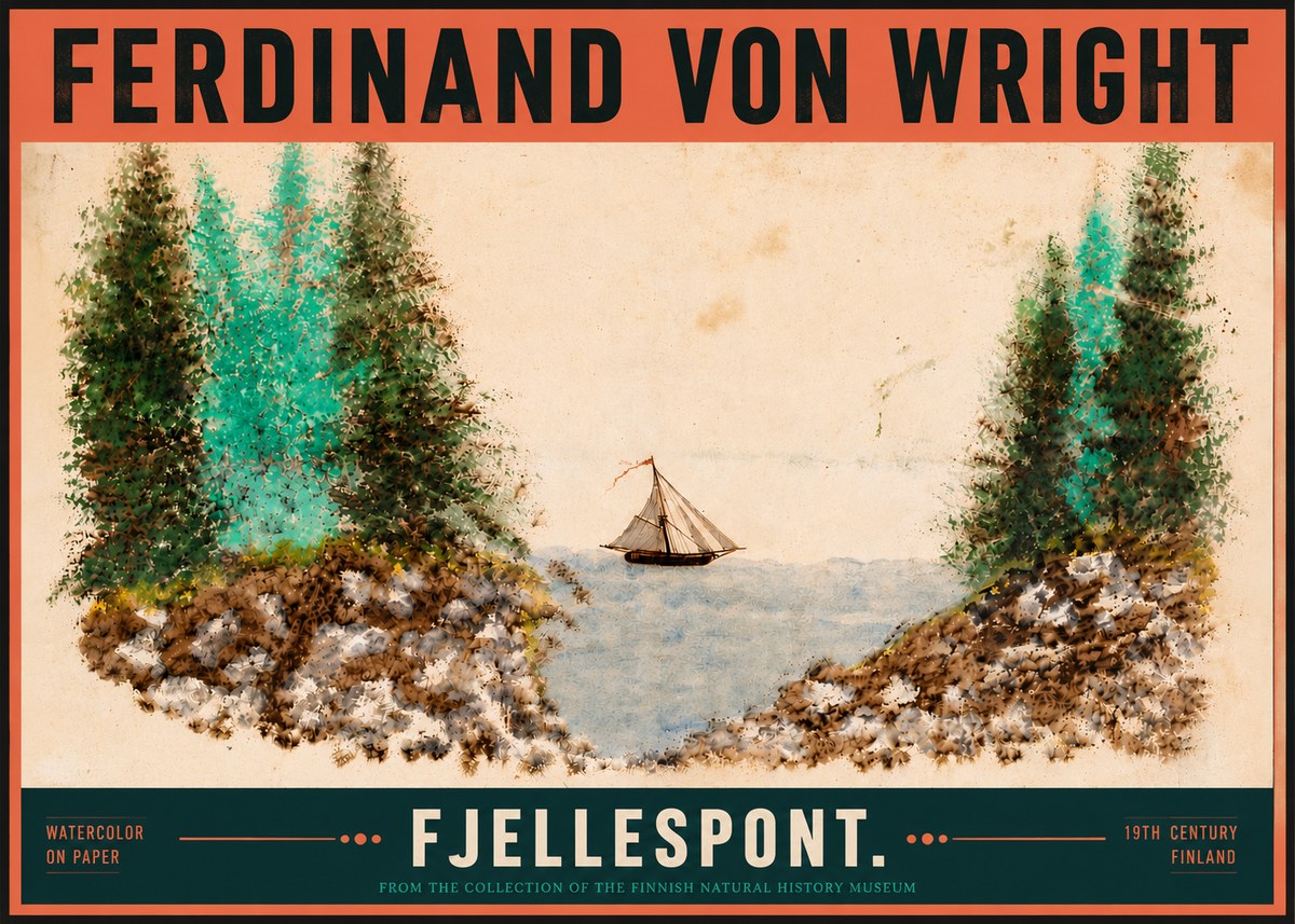 Ferdinand von Wright Fjellespont. No5 - Juliste