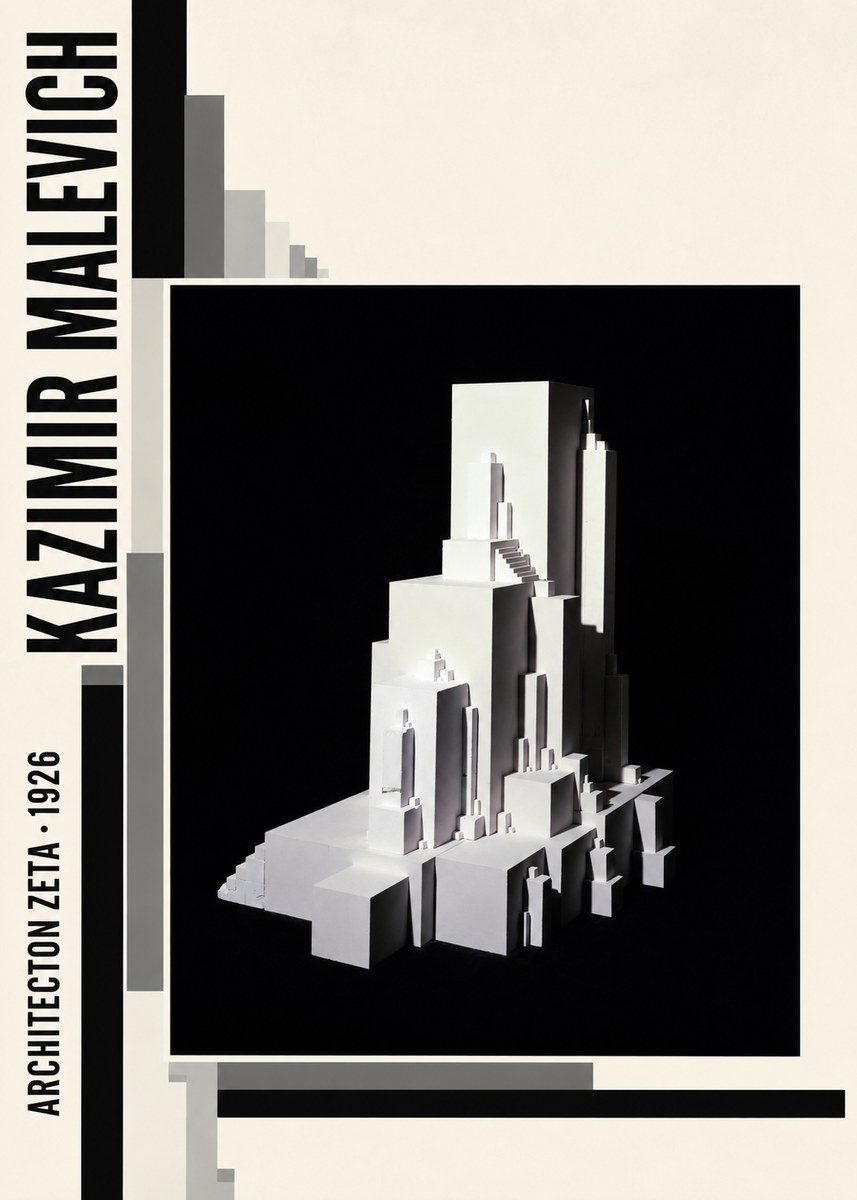 Kazimir Malevich Architecton Zeta No3 - Juliste