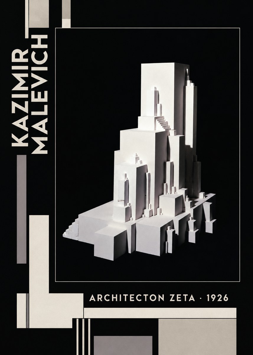 Kazimir Malevich Architecton Zeta No6 - Juliste