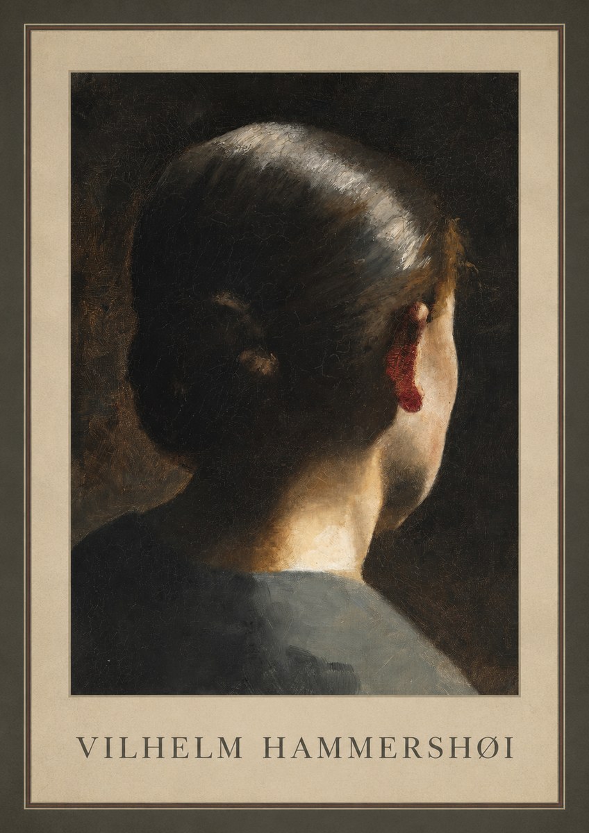 Vilhelm Hammershøi Woman Seen from Behind No3 - Juliste