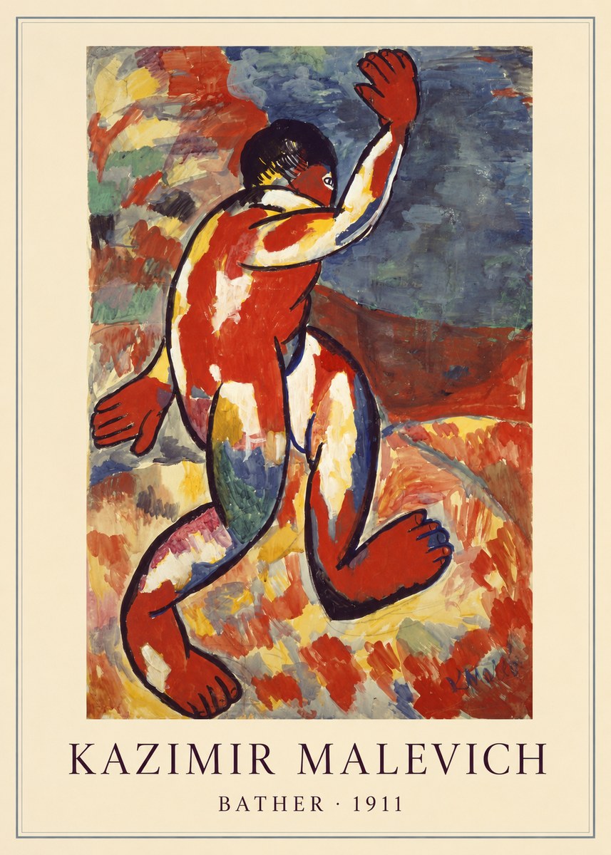 Kazimir Malevich Bather - 1911 No4 - Juliste