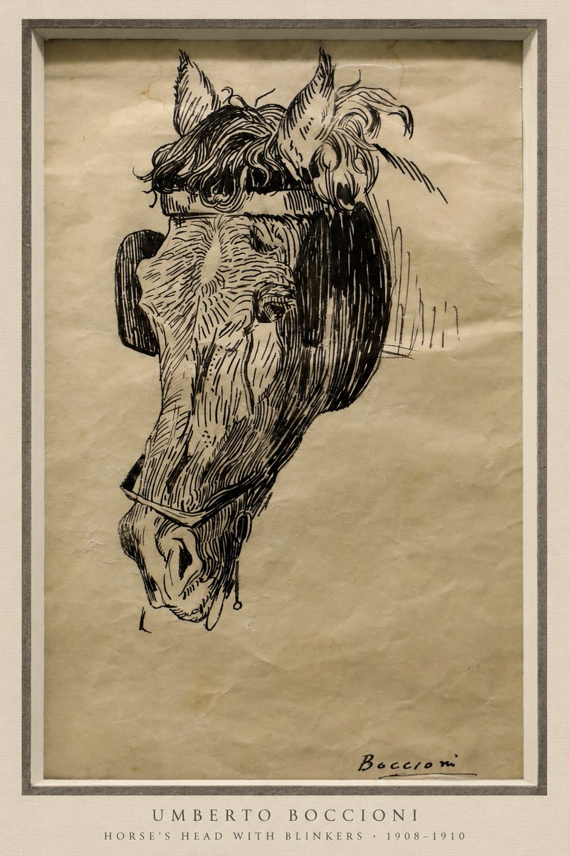 Umberto Boccioni Horse's Head with Blinkers No3 - Juliste