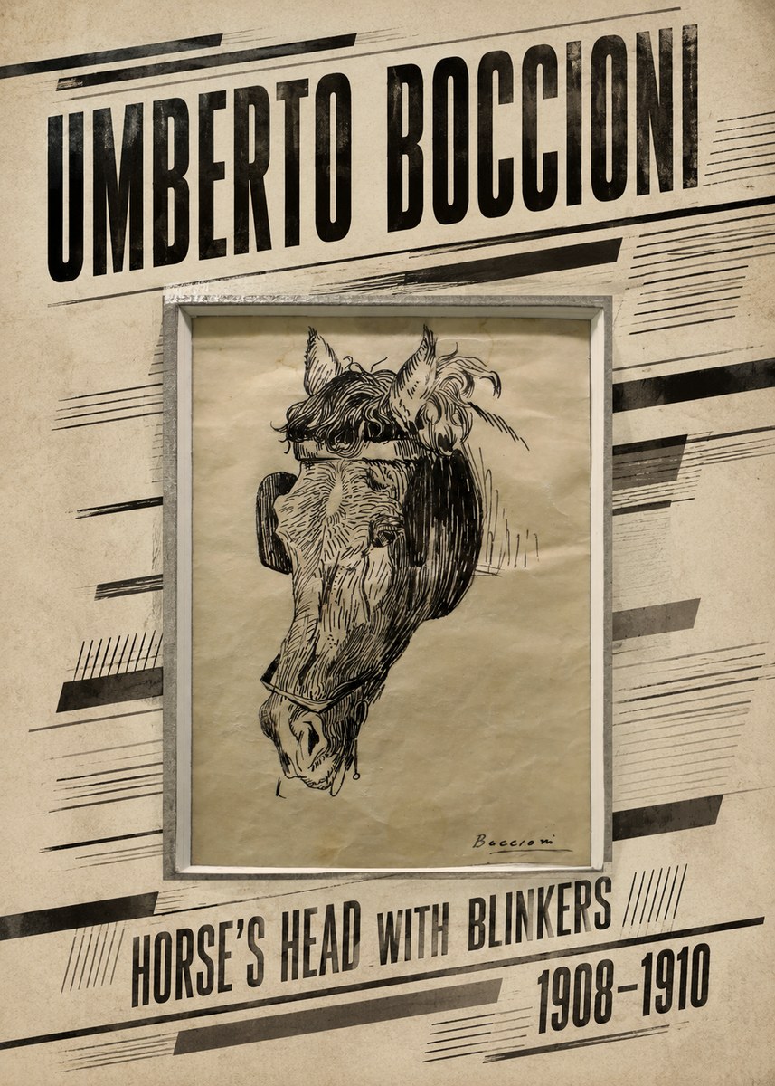Umberto Boccioni Horse's Head with Blinkers No6 - Juliste