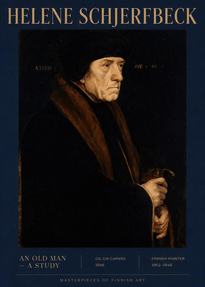 Helene Schjerfbeck An Old Man – a Study No3 - Juliste