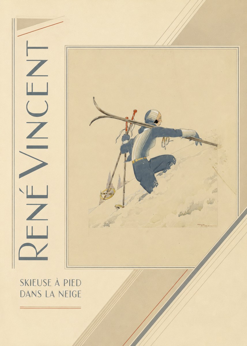 René Vincent Skieuse À Pied Dans La Neige No2 - Juliste