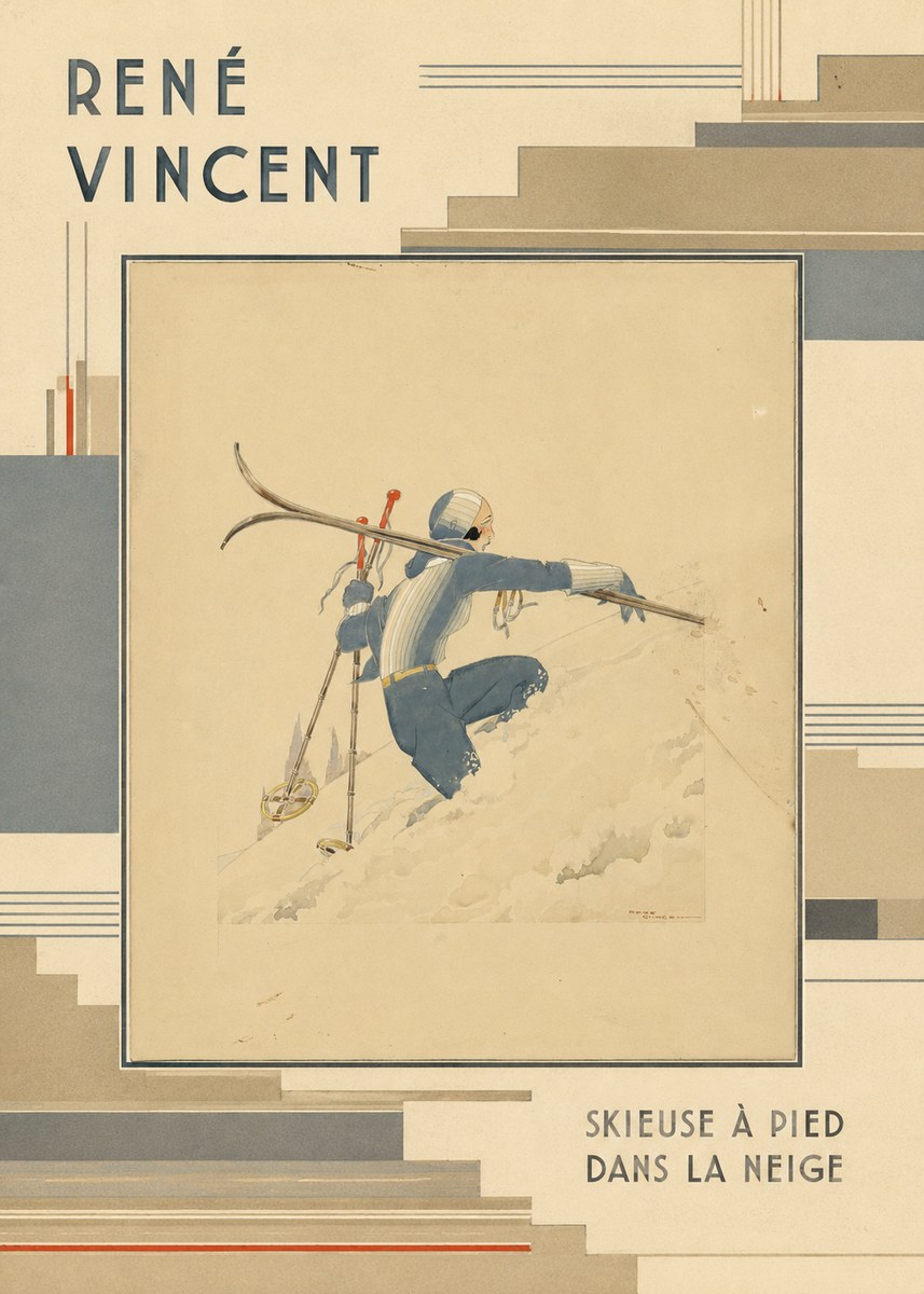 René Vincent Skieuse À Pied Dans La Neige No6 - Juliste