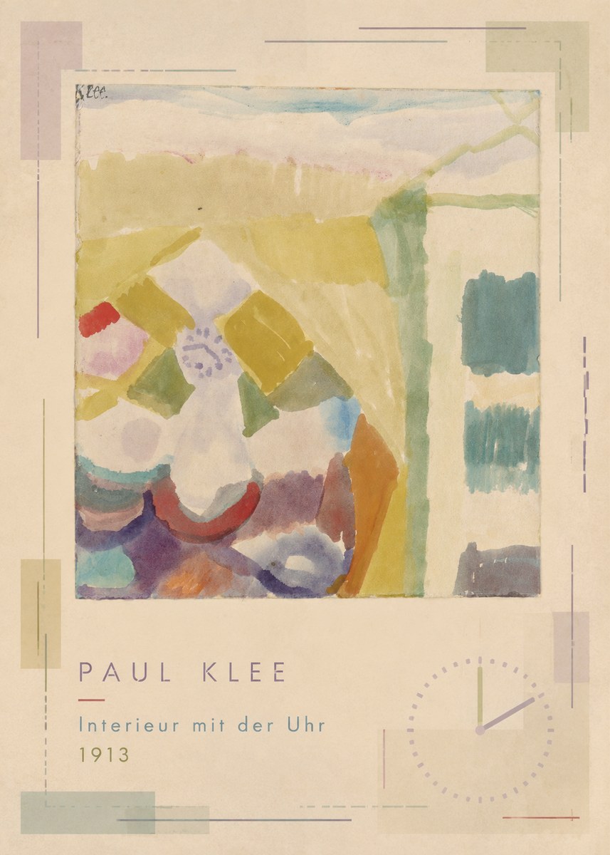 Paul Klee Interieur Mit Der Uhr II No2 - Juliste
