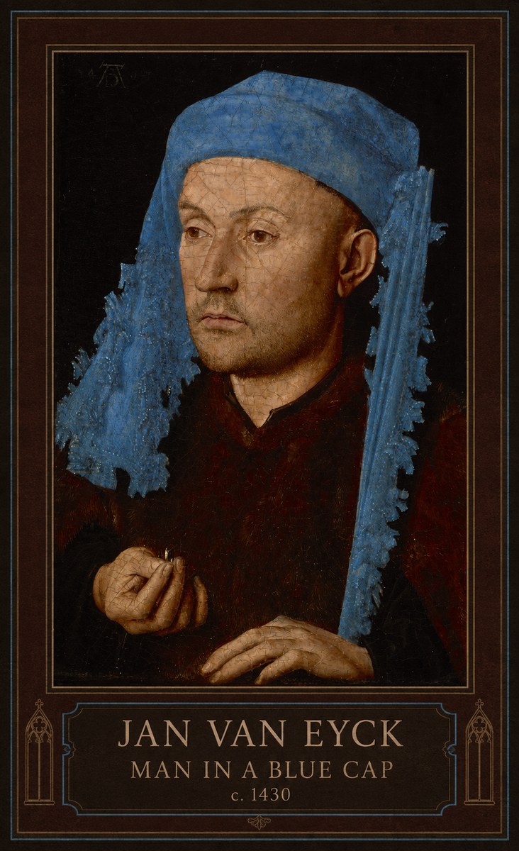 Jan van Eyck Man in a Blue Cap II No1 - Juliste