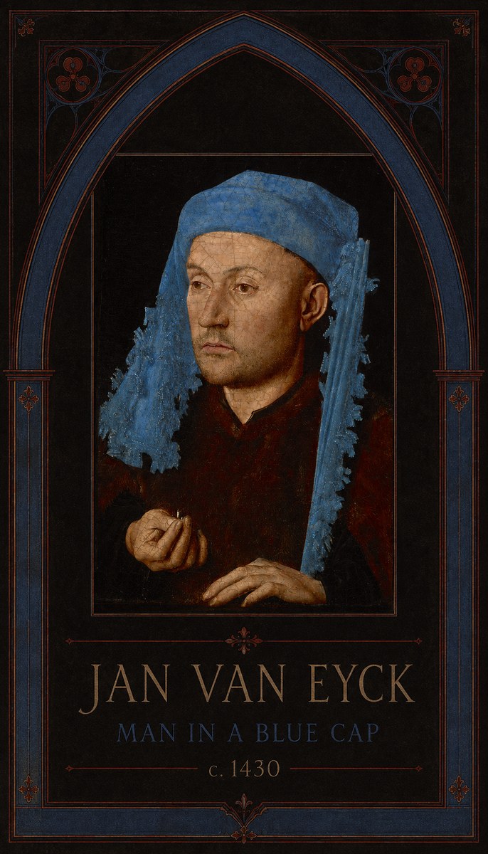 Jan van Eyck Man in a Blue Cap II No3 - Juliste